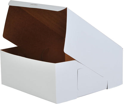Southern Champion Tray 0989 Premium Clay-Coated Kraft Paperboard White Non-Window Lock Corner Bakery Box, 12" Length x 12" Width x 6" Height, White (Case of 50)