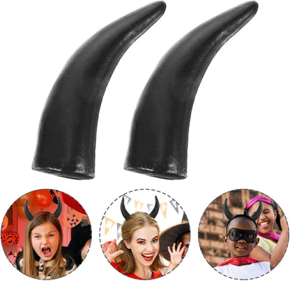 Garneck 2 Pairs Imitation Horns 4.7'' Horns Headband DIY Devil Cosplay for Masquerade Party Decoration