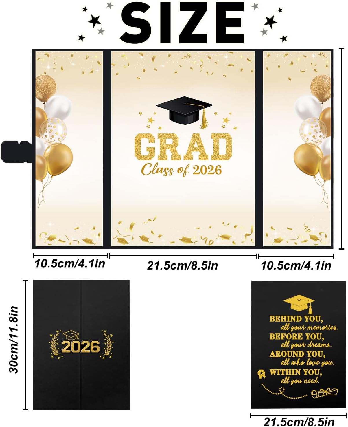 QIYANPAX Graduation Guest Book 2026, Blue and Gold Graduation Decorations Class of 2026, Graduation Signature Book, Congrats Grad Guest Book Alternative, Unique Graduation Gifts