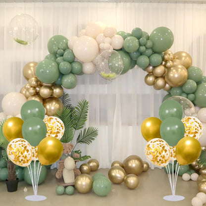 4 Set Balloon Stand Kit for Table Centerpieces With Balloon and Base Party Decorations for Birthday Wedding Retirement Graduation Baby Shower (Navy Silver)