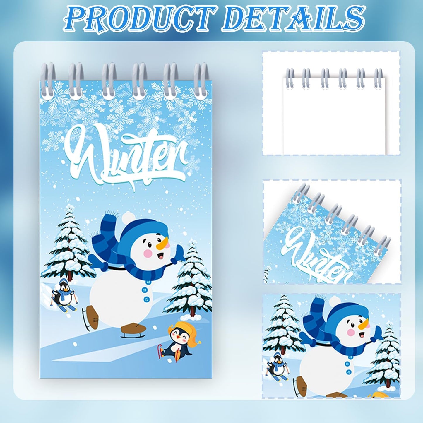 24 Pcs Winter Mini Notebook Winter Polar Animals Polar Bear Penguin Winter Party Favors Polar Animals Spiral Pocket Notebook Winter Holiday Birthday Party Goodie Bag Gift Stuffer