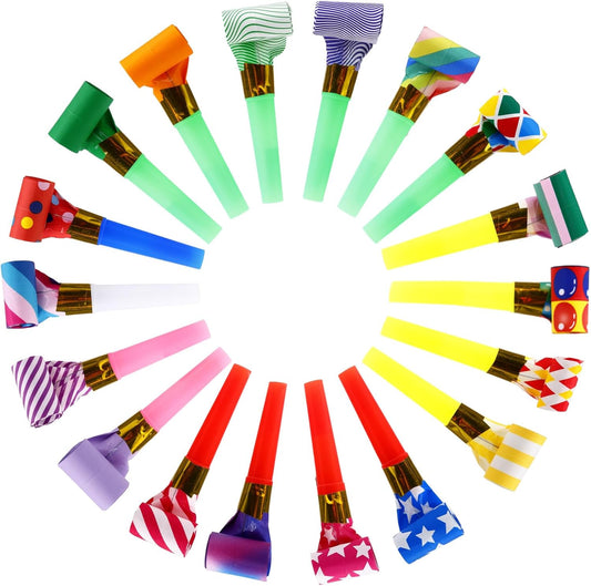 50 PCS Party Horns Blowers, Funny Birthday Blowouts, Party Whistles Noisemakers for Christmas, New Year, Birthday, Parties Favors Supplies