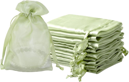 QIANF 20 Pcs Peacock Blue Small Organza Bags 3X4 inch for Wedding Favors with Drawstring, Mini Mesh Gift Bags Jewelry Pouch for Candy Bridal Shower Party Favor Baby Shower Christmas