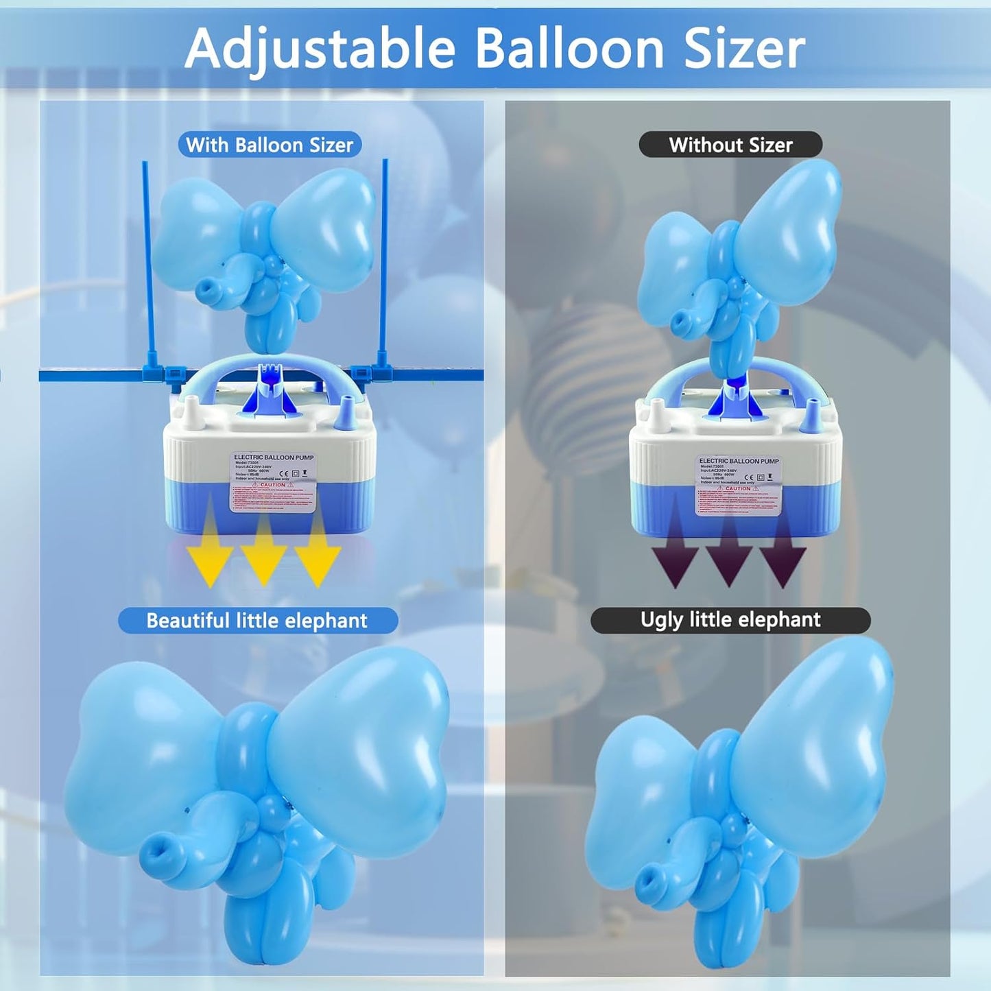 QIPUMP Balloon Pump Electric,110V 600W Balloon Blower Inflator Dual Nozzle Air Pump Balloons Inflator for Decoration, Party, Sport,Gifts:2 Balloon Tying Tools