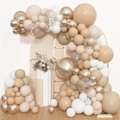 Amandir 153pcs Pink Purple Balloon Garland Arch Kit, Different Sizes 18 12 10 5 inch Pink Purple Red Latex Metallic Confetti Purple Balloons for Girl Women Birthday Bridal Baby Shower Party Decoration