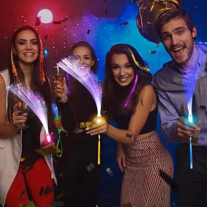 30 Pack Blue Fiber Optic Wands Glow Fiber Wands Bulk LED Light Up Wands with 3 Flashing Modes LED Flashing Sticks for July 4th Halloween Christmas Wedding Birthday Carnival Bachelor Party