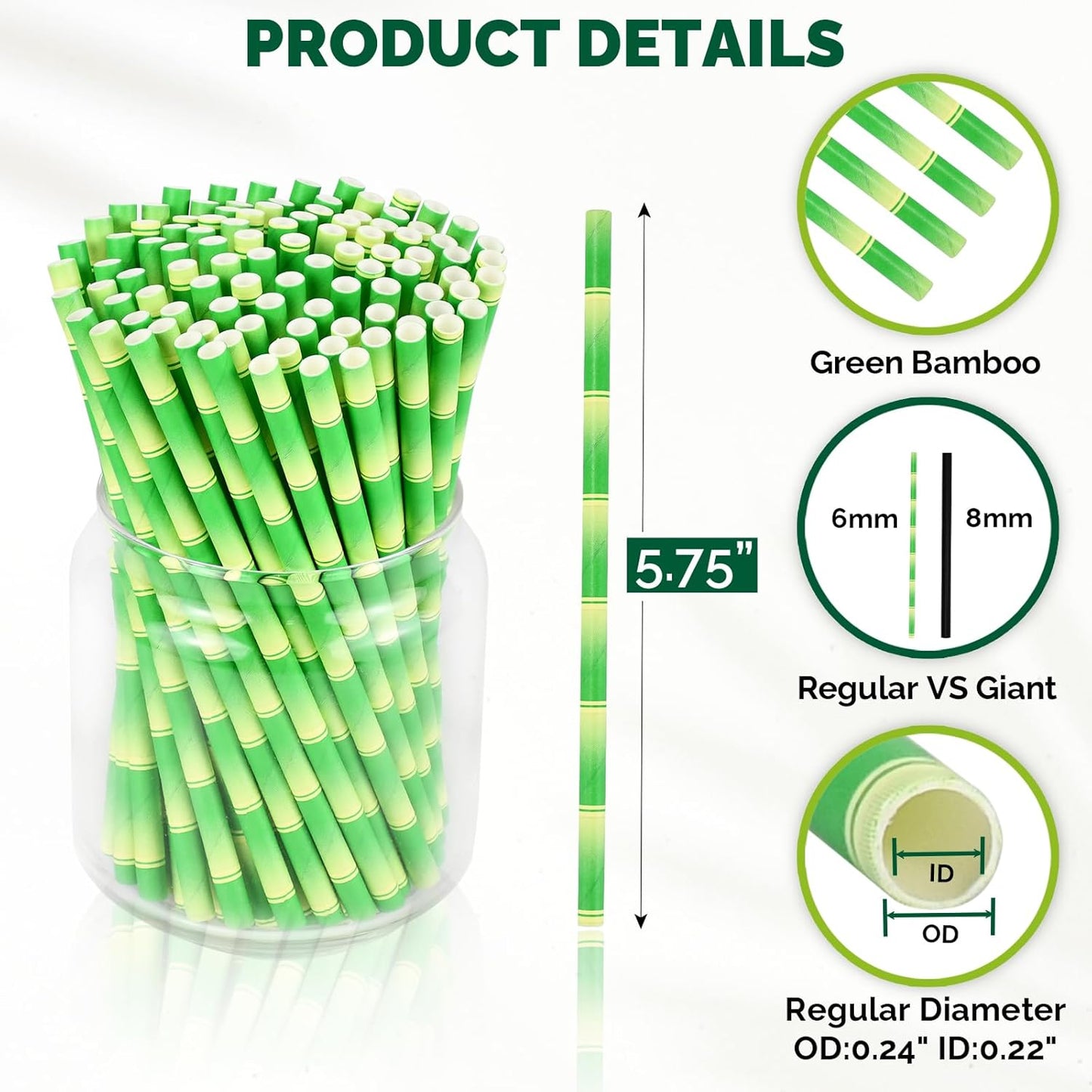 5.75 inch Orange Paper Cocktail Straws, Short Disposable Drinking Straws 500 Counts, Unwrapped - Compostable