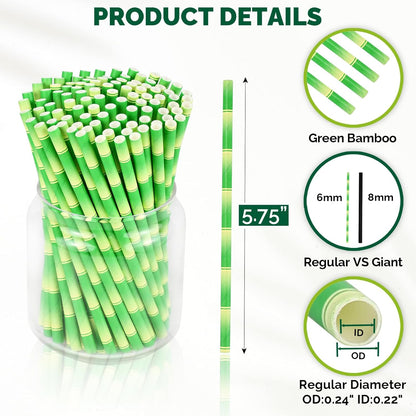 5.75 inch Orange Paper Cocktail Straws, Short Disposable Drinking Straws 500 Counts, Unwrapped - Compostable