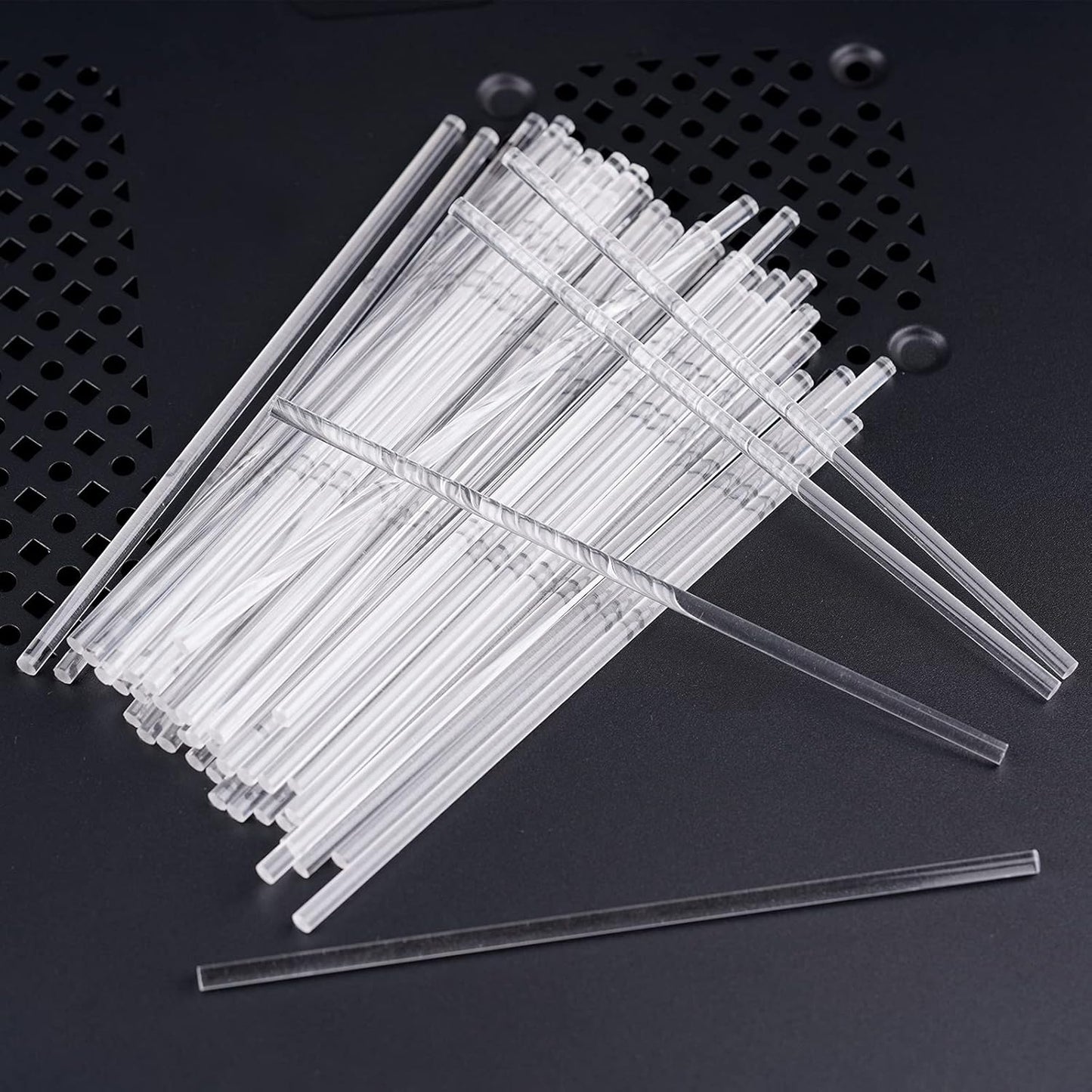 50 Pieces Acrylic Lollipop Sticks, Clear Cake Pops for Candy Dessert Chocolate Handmade DIY, 4 Inch(3mm Diameter)