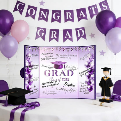 Green Graduation Party Decorations Class of 2026 - Extra Large 22" x 14" Graduation Guest Book to Sign Signature Board for Graduation Gifts Congrats Grad Party Favors Supplies Decor Keepsake