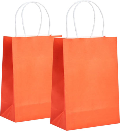 32 Pack Paper Gift Bags with Handles, 5.8"×3.2"×8.25" Party Favor Bags, Gift Bags, Small Gift Bags with Handles, Party Bags, Small Goodie Bags Bulk for Birthday, Crafts, Wedding, Party Supplies (8 Colors)