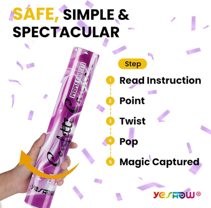 Confetti Cannon Party Poppers Gold,(6 pack) YESHOW Confetti Shooters Blaster for Birthday Graduation Wedding Christmas New Year’s Eve and Valentine's Day Any Celebrations