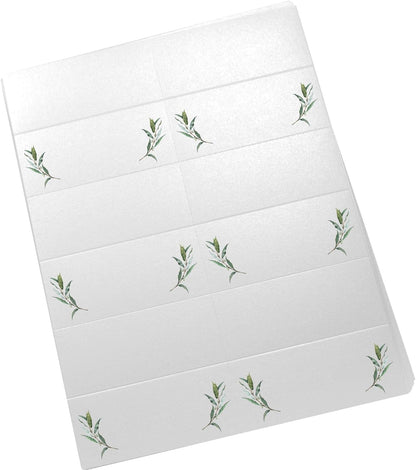Laurel Wreath and Greenery Corner Printable Place Cards, Set of 60 (10 Sheets), Laser & Inkjet Printers - Wedding, Party, Dinner, and Special Events - Made in the USA