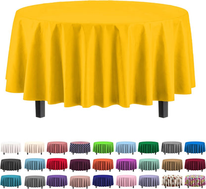 12-Pack Premium Plastic Tablecloth 54in. x 108in. Rectangle Table Cover - Dark Blue - Colors B