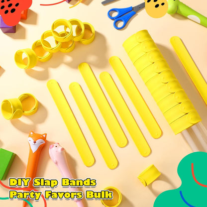 Vinsot 30 Pcs Silicone Slap Bracelets Gift for Kids DIY Slap Bands Party Favor Soft Blank Snap Wristbands Bulk for School Craft Project Painting Classroom Prizes Birthday Wedding