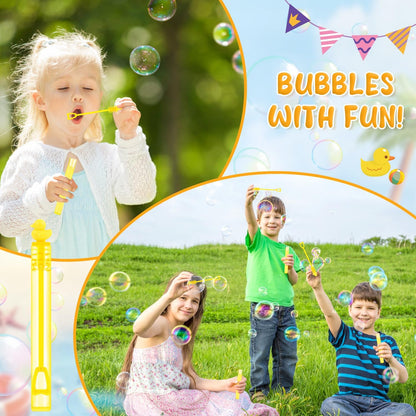 SULOLI 40 pcs Duck Bubble Wands, Yellow Duck Mini Bubble Party Favors Wand Blowing Sticks Bulk for Kids Adults Summer Birthday Party Supplies