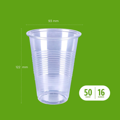 Amazon Basics Small Disposable Clear Plastic Cups, 9oz, 100 Count