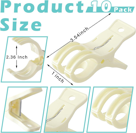 LemonRoad 10 Pack Large Balloon Arch Clips Plastic Transparent Backdrop Spring Clamps 3.5 Inch Heavy Duty Clip for Balloon Arch Kit Birthday Decoration Crafts Woodworking Photography Studios (Clear)
