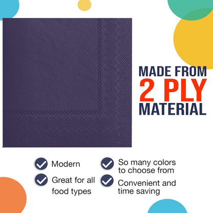 Party Solids Purple Paper Napkins Disposable Everyday 50 Pcs 2 Ply Purple Dinner Napkins Paper Everyday For Parties & Party Supplies