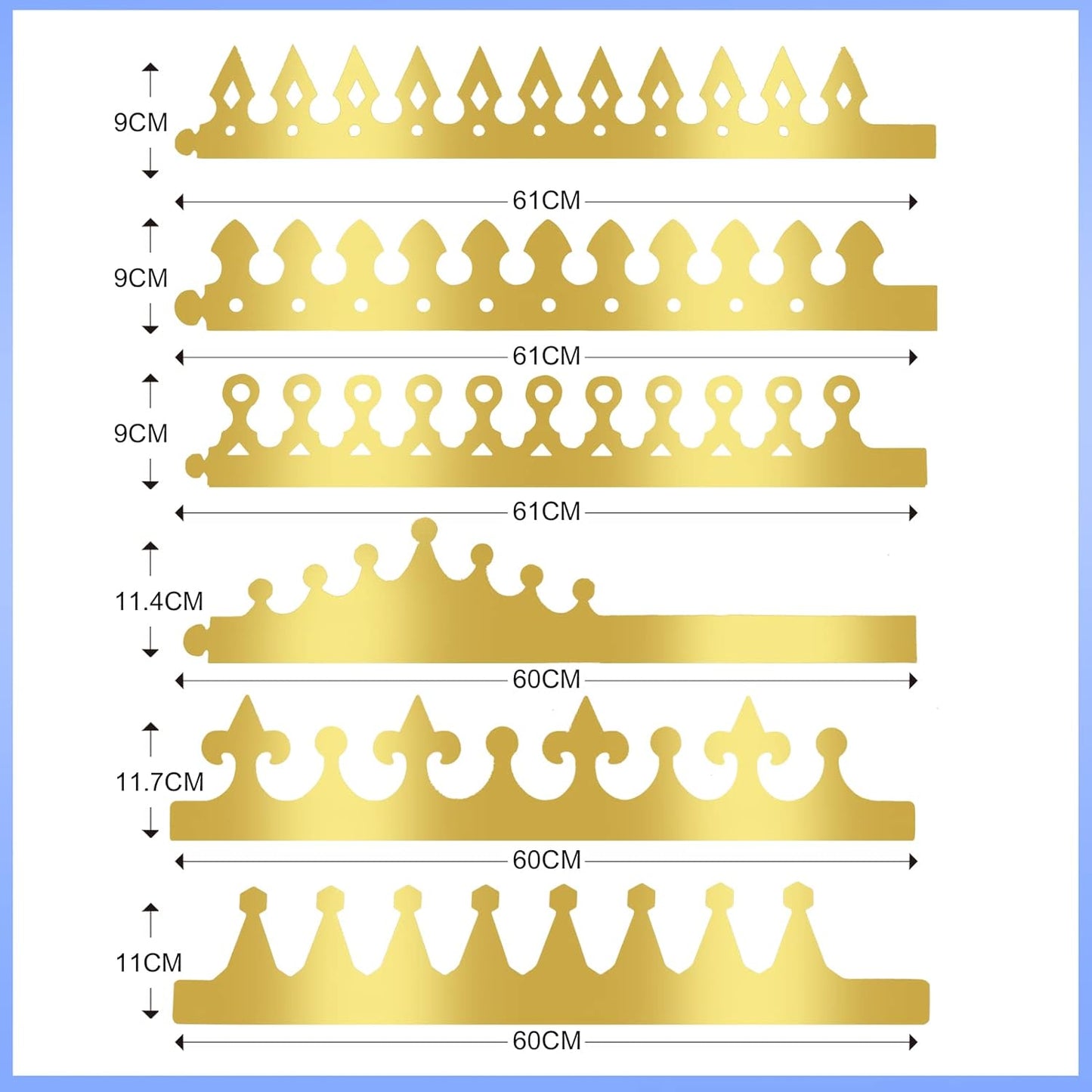 36 Pieces Paper Crowns Golden Party Crowns Princess Prince Crown Birthday Party King Hats for Adults
