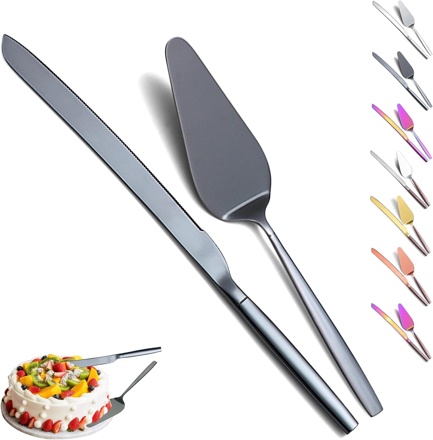 Evanda Wedding Cake Knife and Server Set, Cake Cutte Pie Server for Everyday, Wedding and Birthdays, Dishwasher Safe