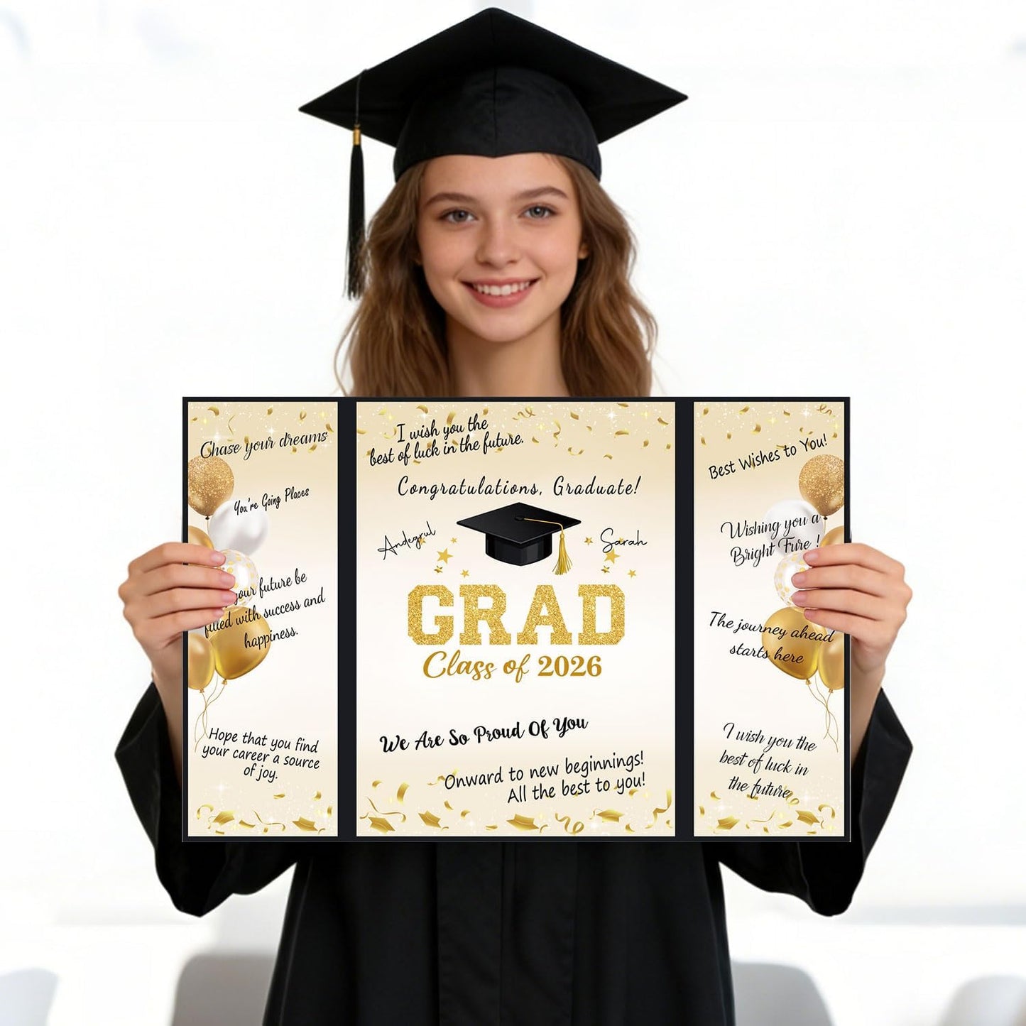 QIYANPAX Graduation Guest Book 2026, Blue and Gold Graduation Decorations Class of 2026, Graduation Signature Book, Congrats Grad Guest Book Alternative, Unique Graduation Gifts