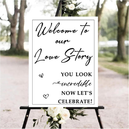 Custom Name Welcome to Our Wedding Signs Personalized Wedding Mirror Decals Selfie Mirror Decal for Wedding Entry Reception Display Golden Date Marriage DIY Vinyl Lettering Welcome Party Decoration