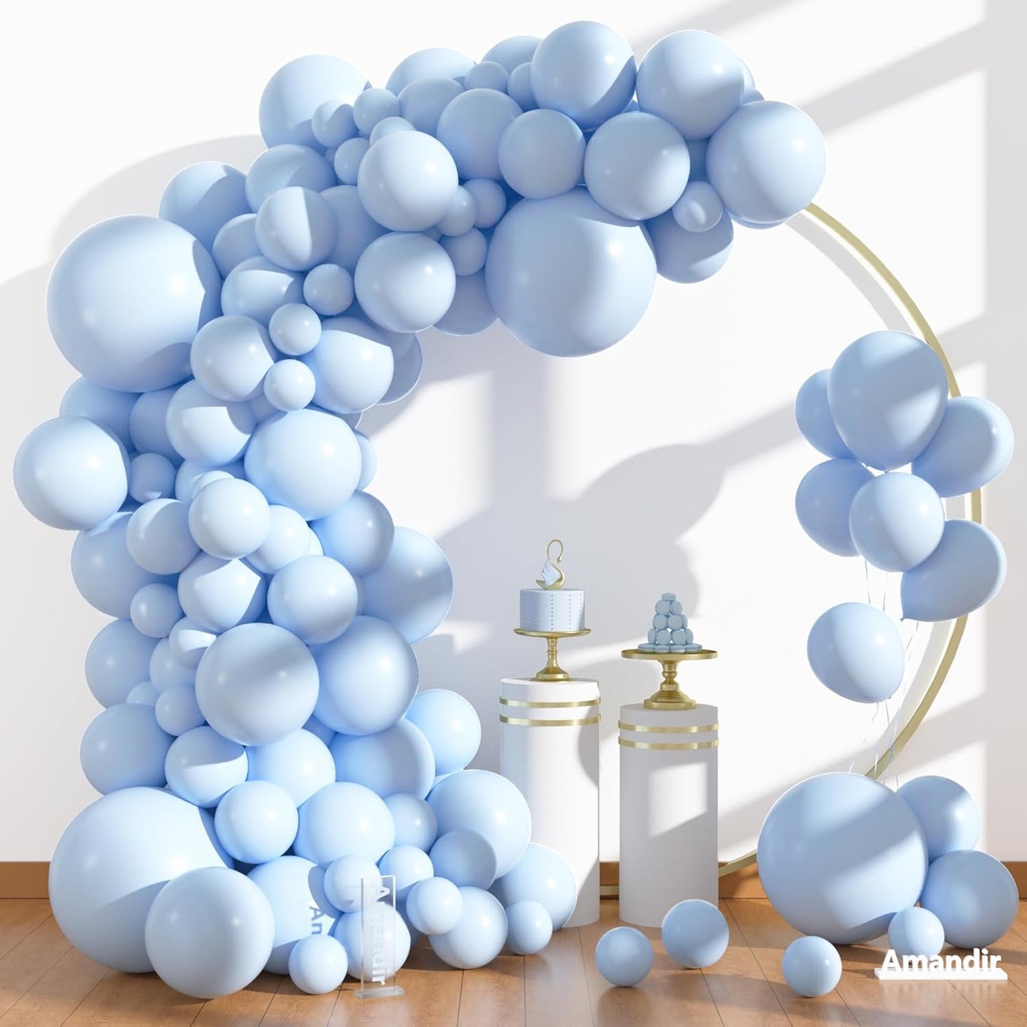 Amandir 153pcs White Sand Balloons Arch Garland Kit Different Sizes 18 12 10 5 Inch Cream Beige Sand White Latex Balloon for Birthday Boho Neutral Baby Shower Wedding Anniversary Party Decorations