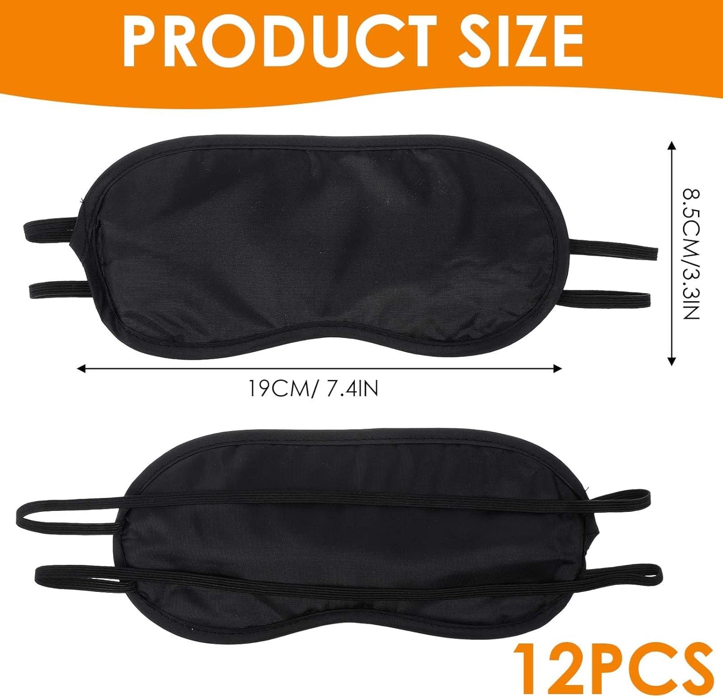 12Pcs Blindfolds for Party Games, Blackout Sleep Mask for Travel, Blindfold Silk Eye Mask with Straps, Soft Breathable Eye Covers for Sleeping Side Sleeper(Black)