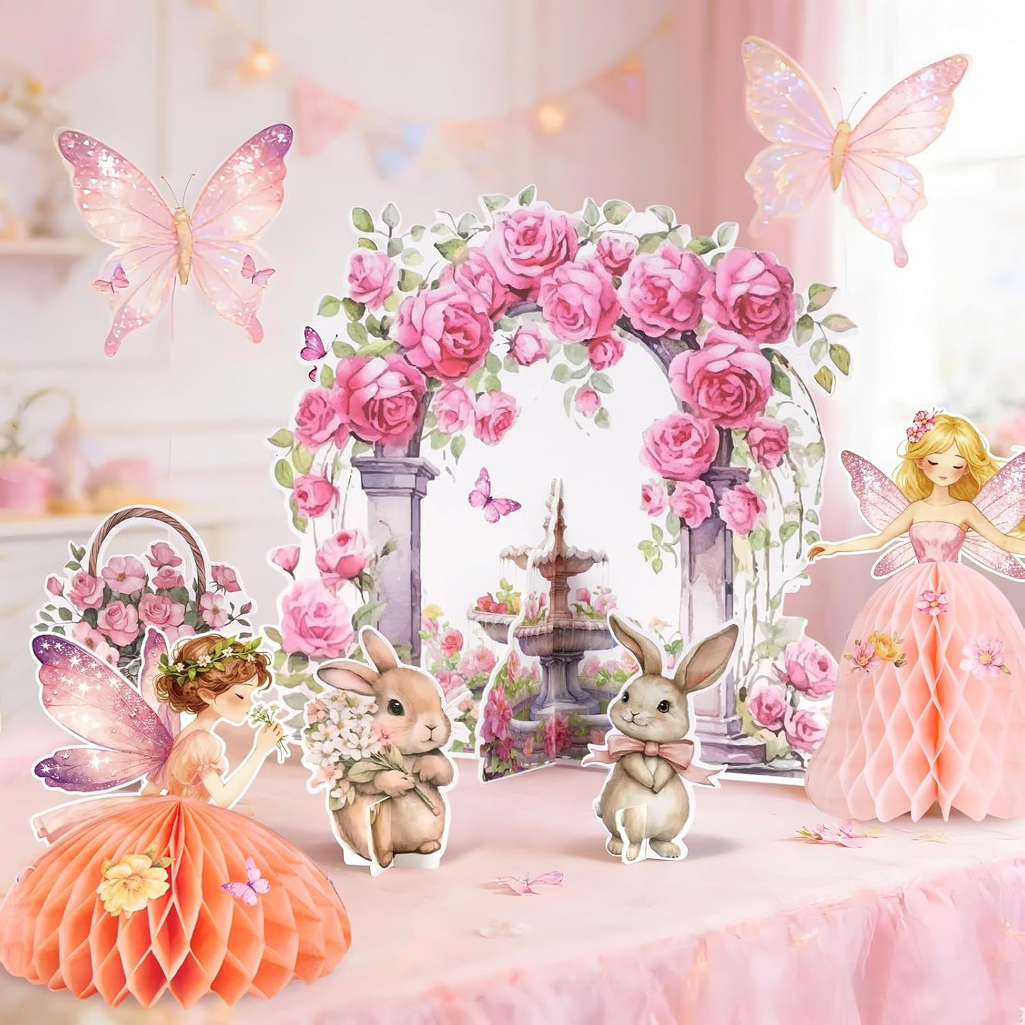 SUNBEAUTY 4PCS Honey Bee Honeycomb Centerpieces Decorations Yellow Bee Honeycomb Table Centerpieces with Sunflower Stickers for Baby Shower Birthday Gender Reveal Birthday Decoration