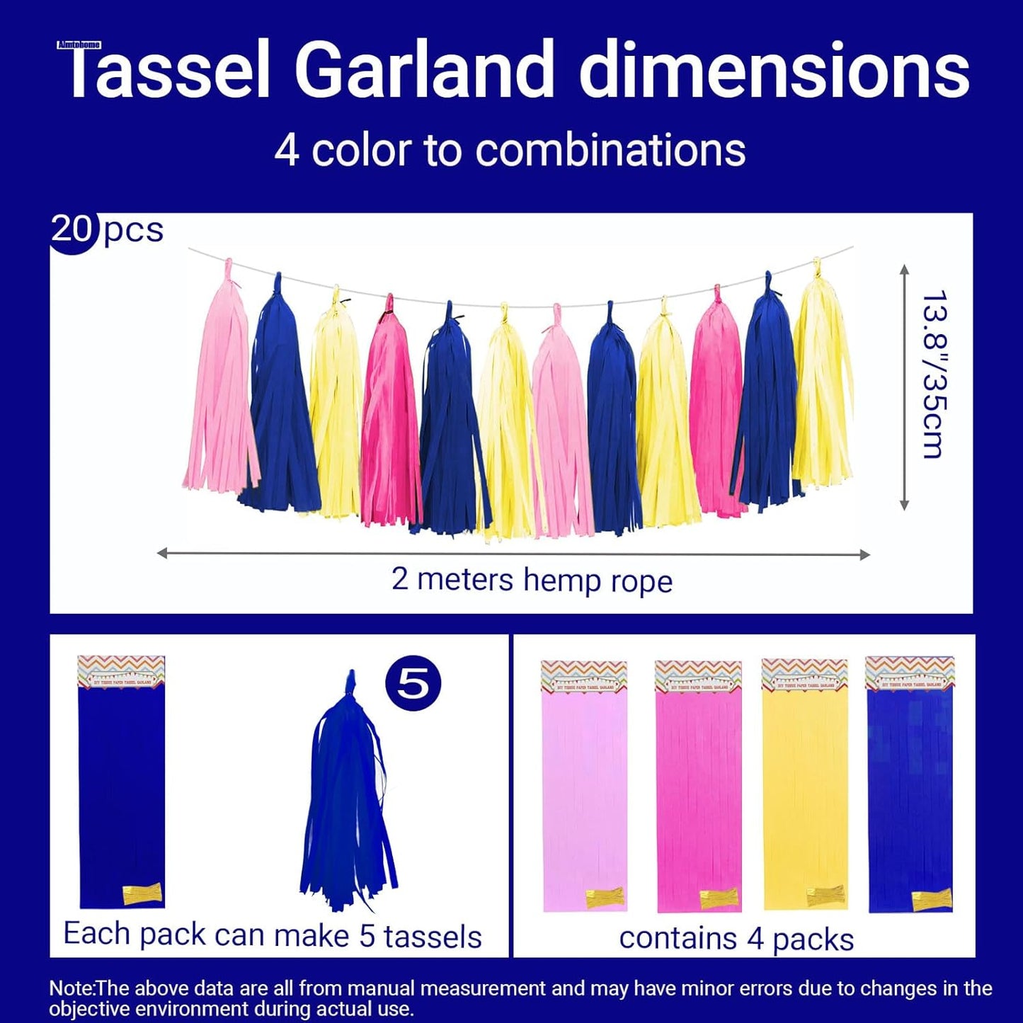 Tassel Garland Tissue Paper Tassel Banner,Tassels Party Decorations for Wedding,Birthday,Bridal/Baby Shower,Pack of 15 (Burgundy/Black/Silver)