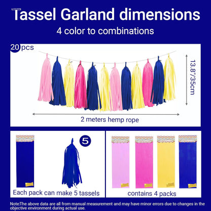 Tassel Garland Tissue Paper Tassel Banner,Tassels Party Decorations for Wedding,Birthday,Bridal/Baby Shower,Pack of 15 (Burgundy/Black/Silver)