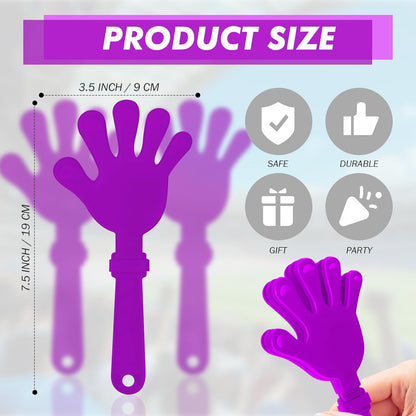 20 Pcs Hand Clappers Noisemakers 7.5 Inch Clappers Noisemakers Plastic Hand Clappers for Birthdays Game Football Sporting Events Cheers Supplies Dance Basketball Football Noisemakers(Purple)