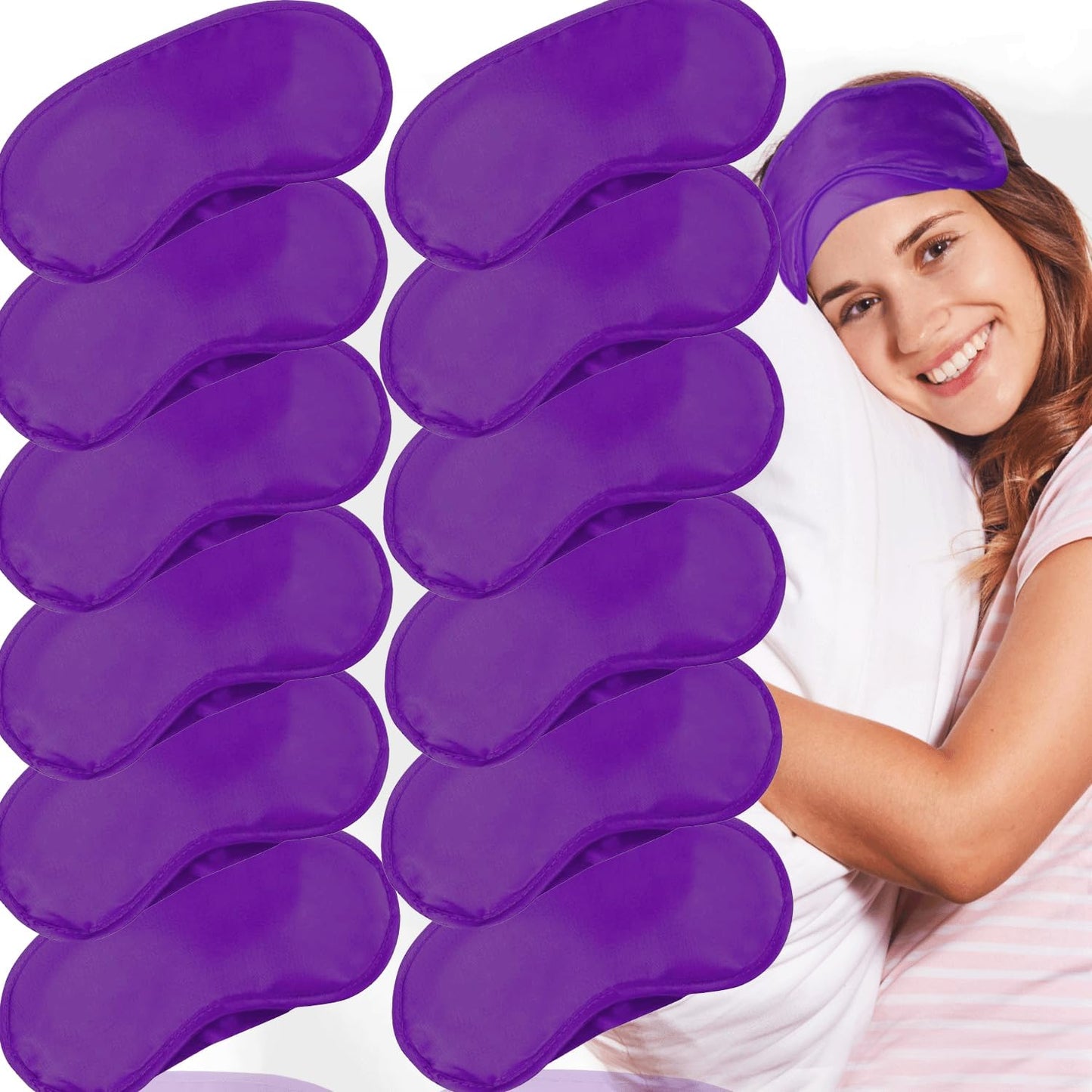 6 Pack Blindfold Eye Mask Cover Sleep Mask for Party Games Travel Sleep Team Build Party Supply with Adjustable Strap for Women Men Kids, Black