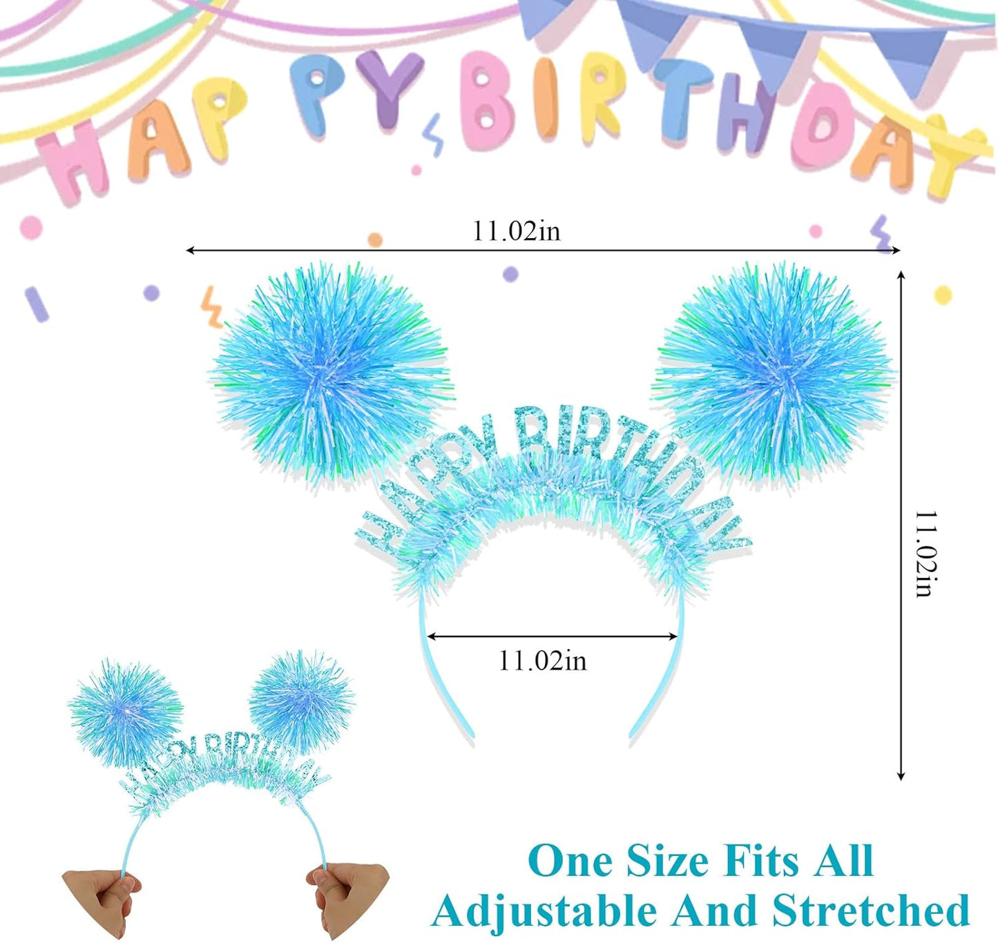 CAVETEE Happy Birthday Crown and Tiara for Women & Girls Party Decorations Gifts