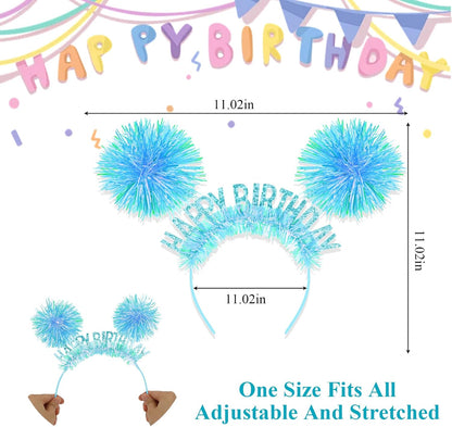 CAVETEE Happy Birthday Crown and Tiara for Women & Girls Party Decorations Gifts