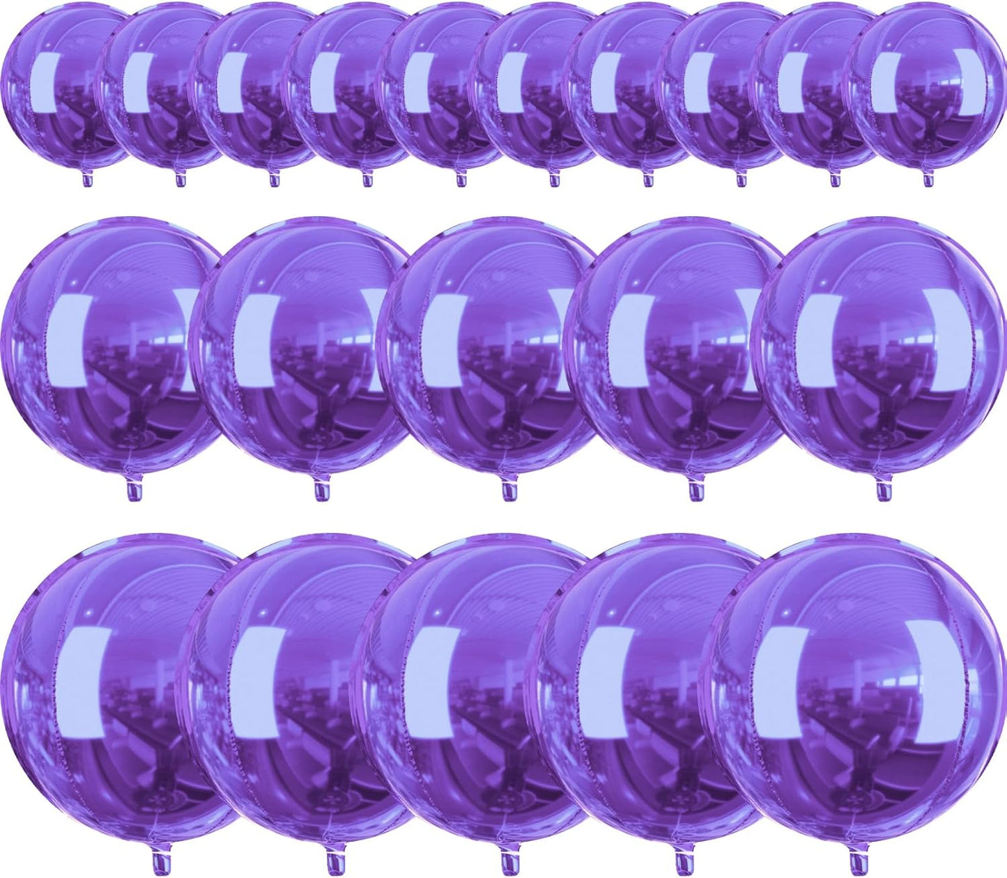 PartyWoo Metallic Gold Foil Balloons 20pcs Different Sizes Pack of 22 15 10 Inch Large Round Foil 4D Inflatable Mirror Ball Mylar Balloons for Graduation Birthday Baby Shower Party Decorations