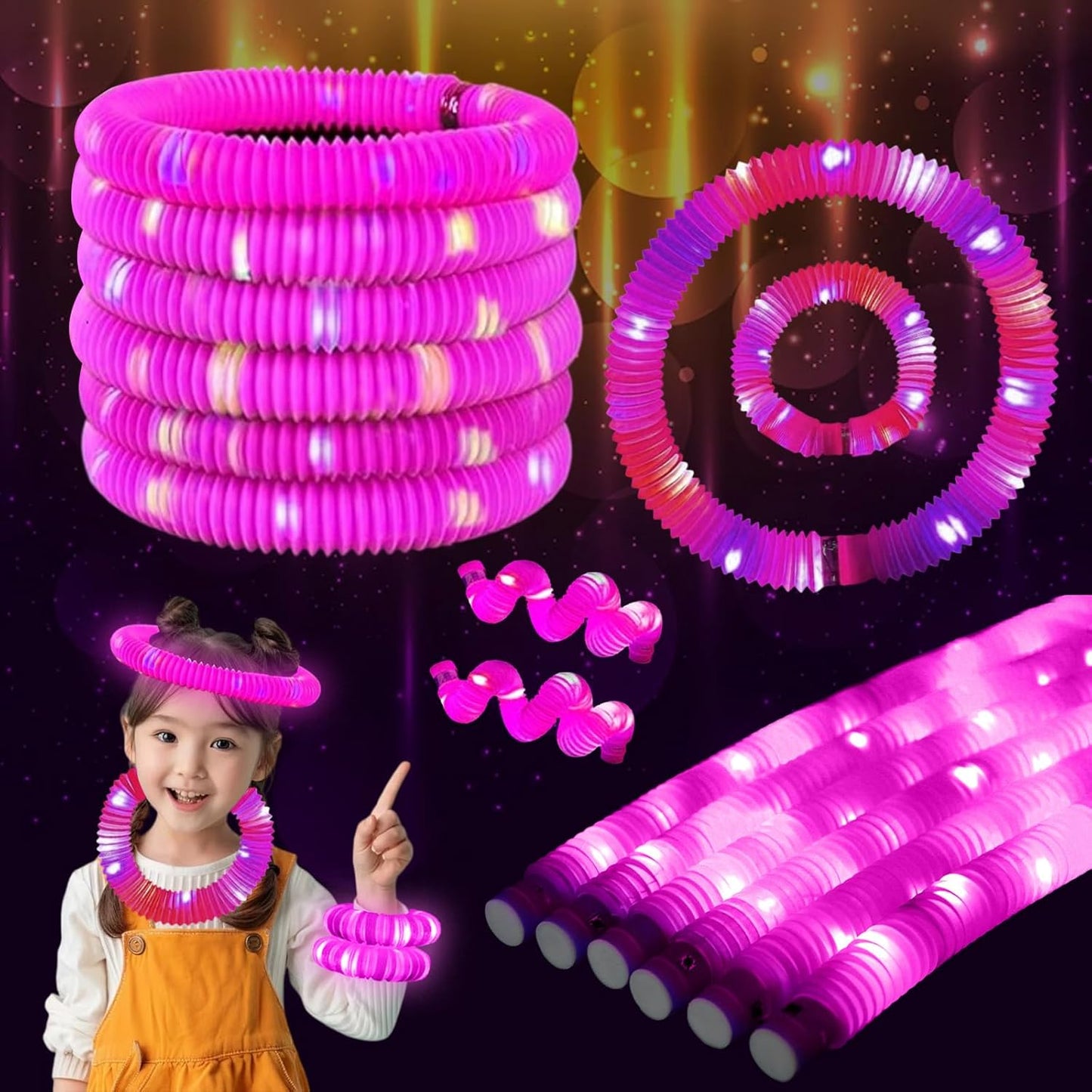 Yellow 12PCS Glow Sticks Stocking Stuffers Party Favors-Glow in The Dark Party Supplies for Kids and Adults, Perfect for Festivals, Birthday Parties, Raves, Concerts, and Camping Decorations