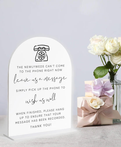 Audio Guest Book Sign, White Arch Acrylic Wedding Sign, Audio Guest Book Wedding Phone, Bridal Shower Decor, Engagement Party Decor, Centerpiece Table Decorations Party for Bride and Groom-14