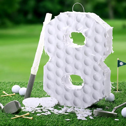 Gemscream Golf Number 7 Piñata with Stick Blindfold and Confetti Golf Birthday Decorations Sports Themed Piñata 7th Birthday Party Supplies
