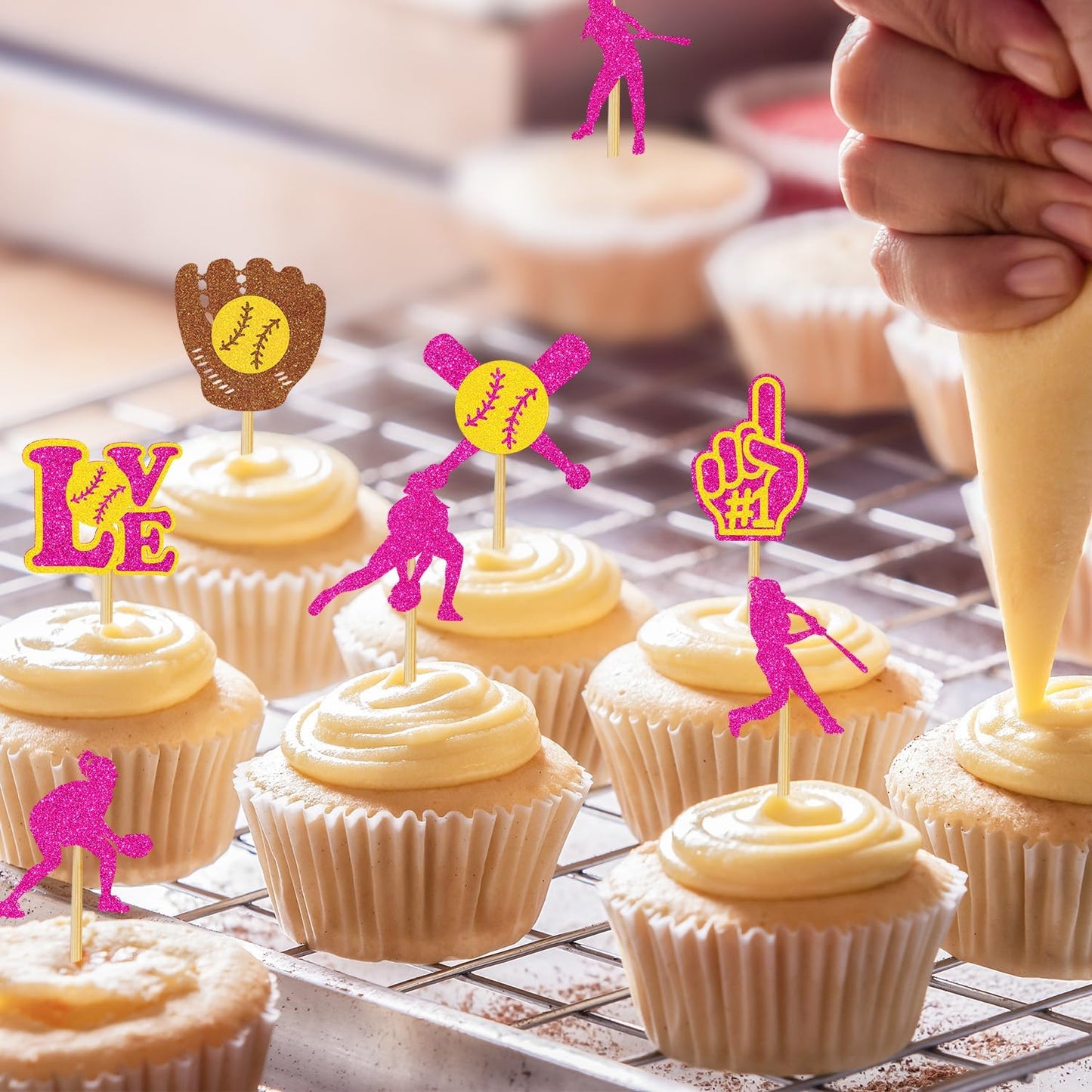 Rngmsi Flower Birthday Cupcake Toppers Decorations, 40PCS Wildflower Baby in Bloom Baby Shower Cake Decorations for Girls Women, Garden Floral Fairy Party Decor