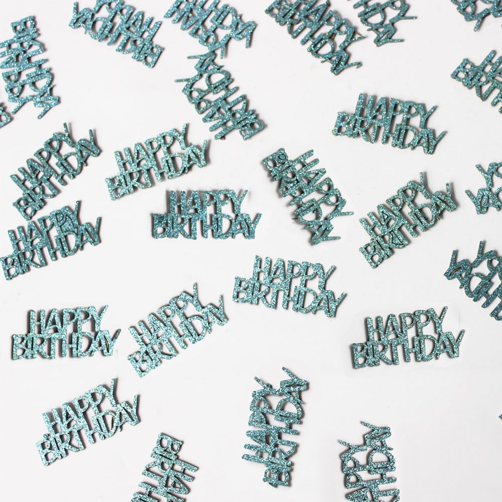 Pink Happy Birthday Confetti - Girl Birthday Party Decorations - Light Pink Glitter Scatters for Baby Girl Party Table Decor Supplies - 100PC