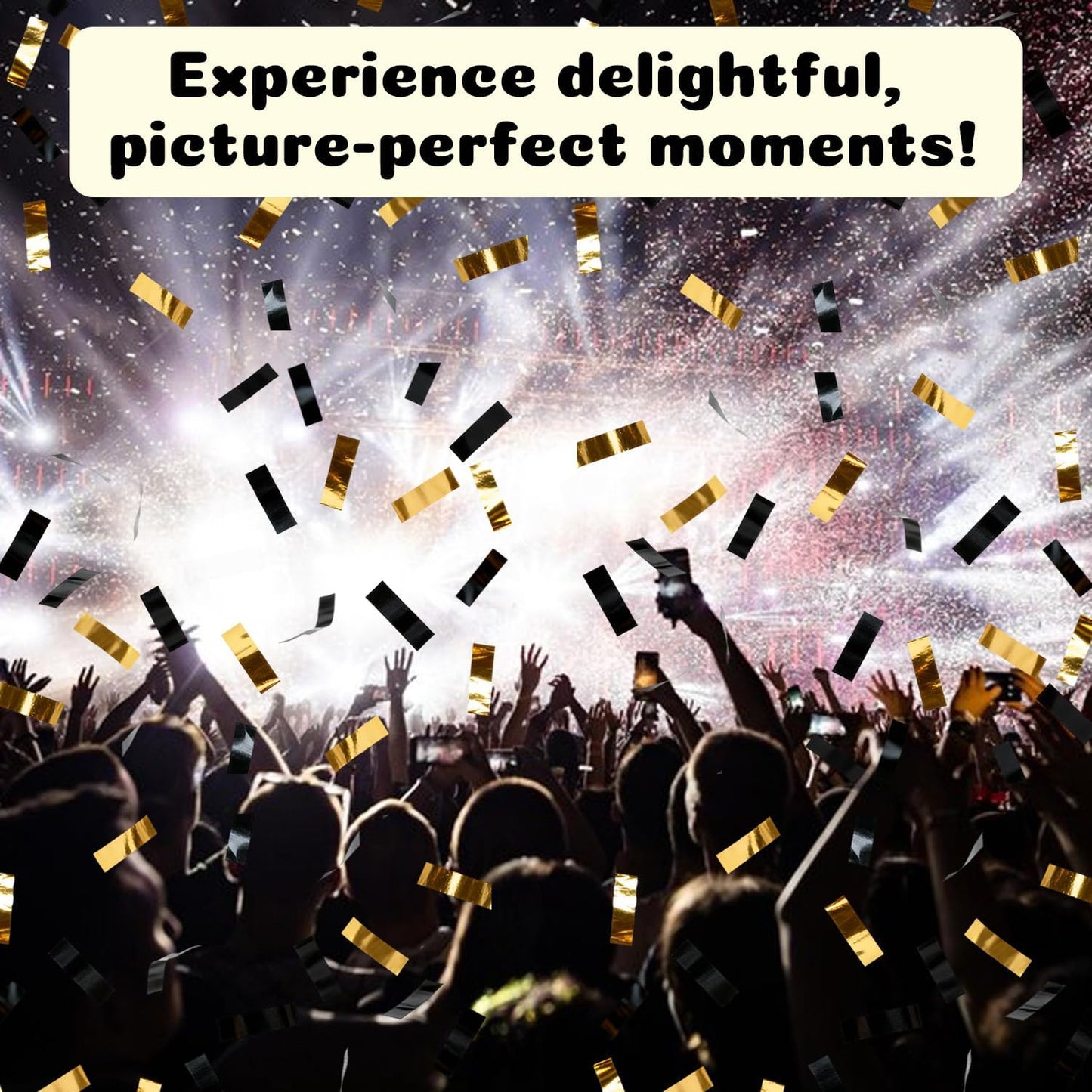 Confetti Poppers 12 Pack Confetti Cannon Black and Gold Party Confetti 12 inch Metallic Foil Golden Black Confetti Party Poppers Confetti Shooters for Birthday Wedding Graduation Christmas New Year