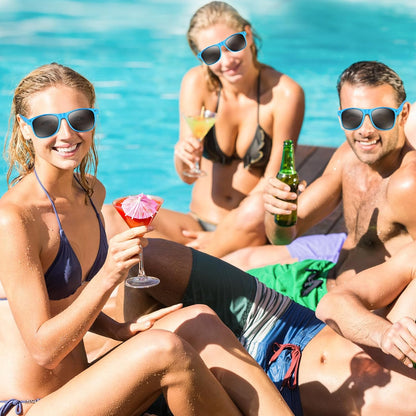 NEBURORA 6 Pack Black Sunglasses Bulk Retro Black Shades Party Sunglasses for Adult Men Women Summer Beach Party Accessories