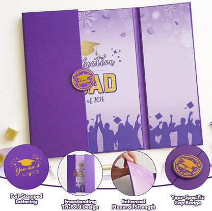 Graduation Guest Book 2026, Blue Gold Graduation Decorations Class of 2026 Graduates Sign in Book Signature Board Congrats Grad Decor Party Supplies, High School College Graduations Gifts for Her Him