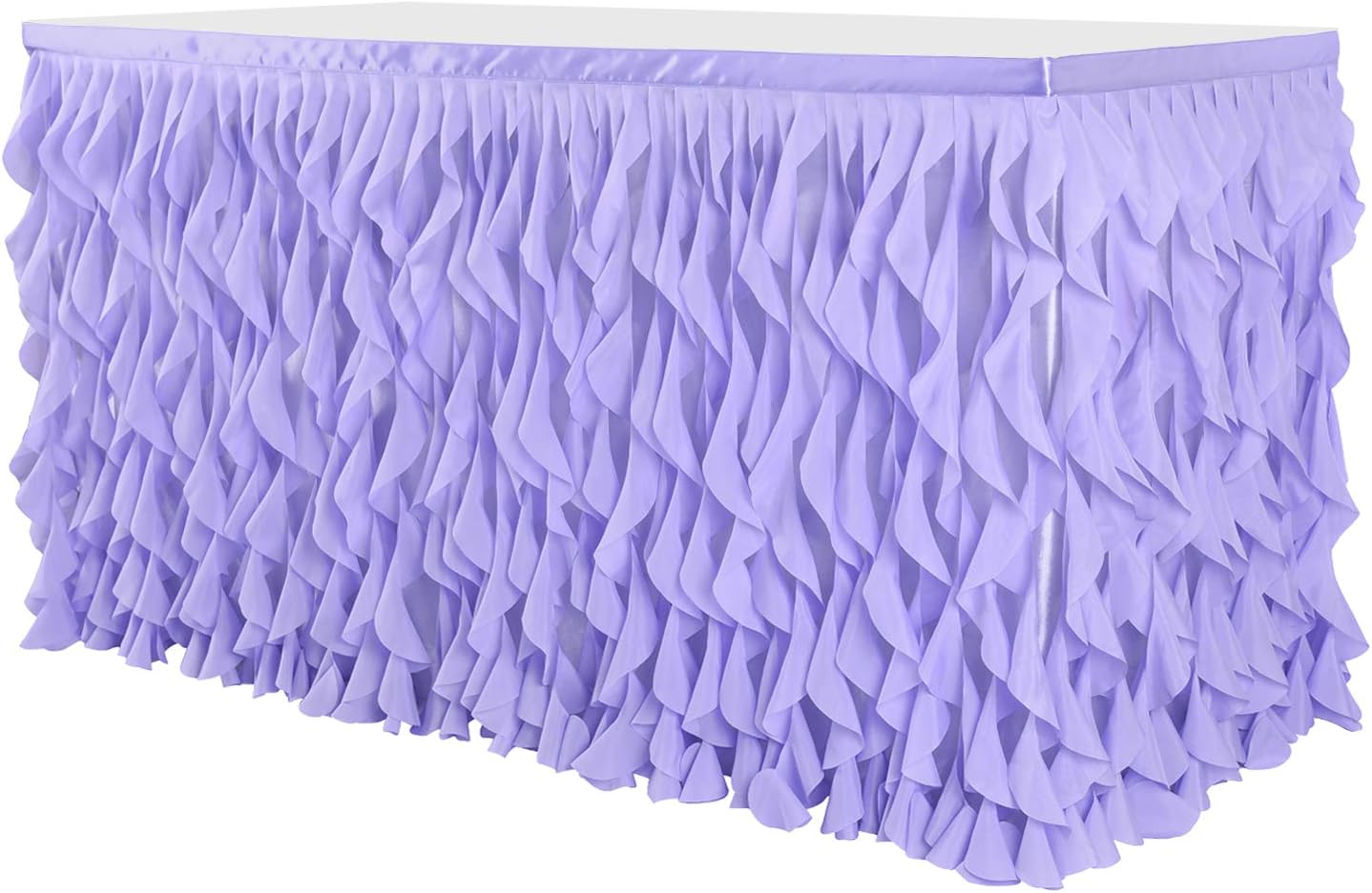 leegleri 6FT Tulle Ruffle Curly Willow Table Skirt for Rectangle or Round Tables, Under The Sea Ocean Blue Baby Shark Themed Tutu Table Skirt for Baby Shower, Birthday Party