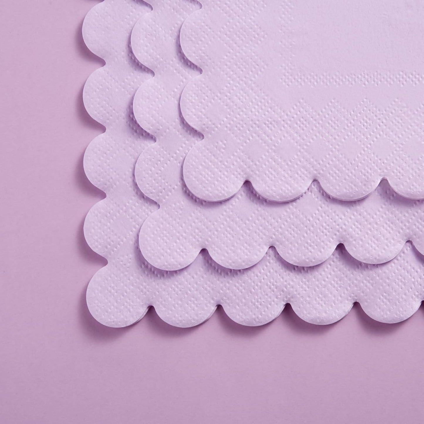 100 Pack Cocktail Napkin 2-Ply Scalloped Edged Dessert Napkins Folded 5 x 5 Inches Disposable Napkins for Dinner Wedding Birthday Party Bridal Anniversary Reception Event (Pink)