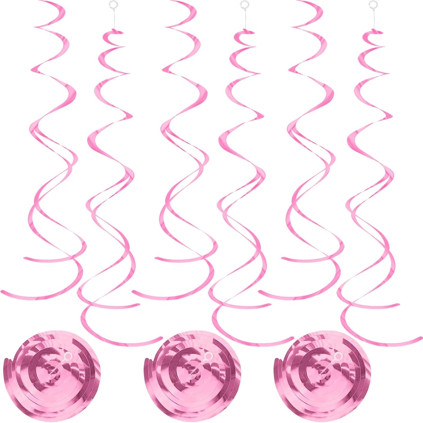 Blue Hanging Swirls Party Decorations 30 pcs Ceiling Swirl Foil Decoration for Baby Shower, Birthday Party