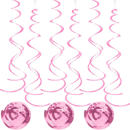 Blue Hanging Swirls Party Decorations 30 pcs Ceiling Swirl Foil Decoration for Baby Shower, Birthday Party