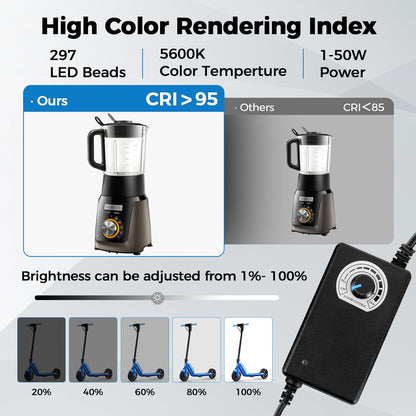 Photo Light Box, 12/16/20/24/32 Inch Photography Light Box with CRI>95 120 Light Beads. Dimmable Shooting Tent Kit with White and Warm Light. 6 Color Backdrops Photo Booth for Studio Products Display